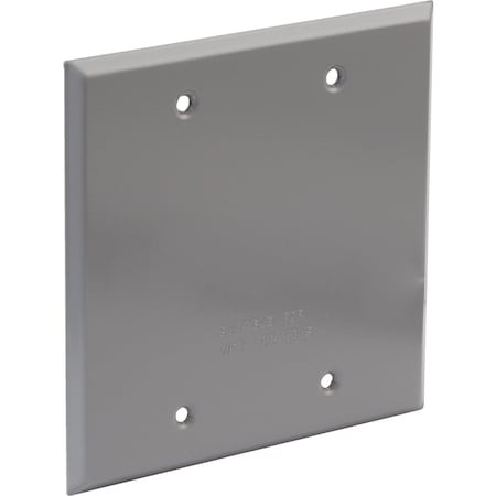 Bell Box Cover, 2 Gang, Aluminum, Blank Cover Type 5175-0
